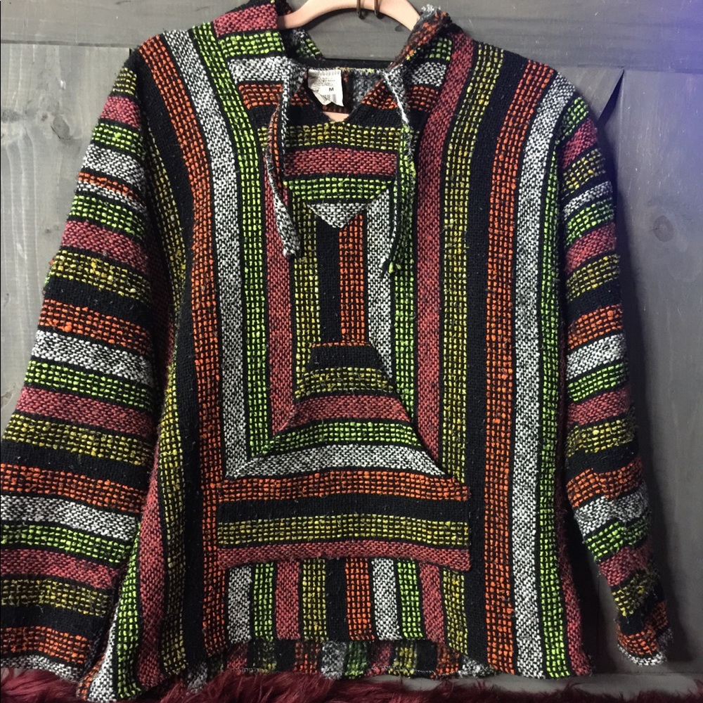 Multi-Color Surfer Boyfriend Pullover Hoodie, Med
